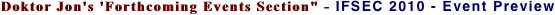 Doktor Jon's 'Forthcoming Events Section