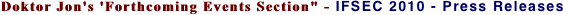 Doktor Jon's 'Forthcoming Events Section