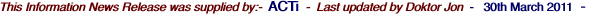 This Information News Release was supplied by:-