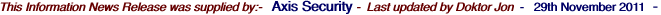 This Information News Release was supplied by:-