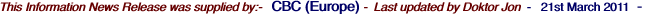 This Information News Release was supplied by:-