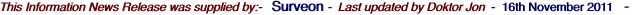 This Information News Release was supplied by:-