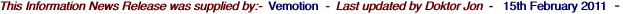 This Information News Release was supplied by:-