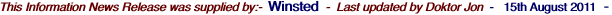This Information News Release was supplied by:-