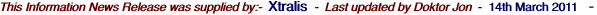 This Information News Release was supplied by:-