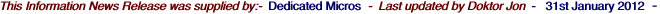 This Information News Release was supplied by:-