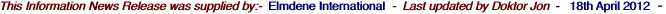 This Information News Release was supplied by:-