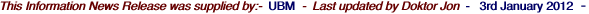 This Information News Release was supplied by:-