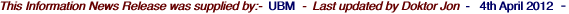This Information News Release was supplied by:-