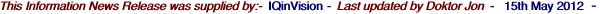 This Information News Release was supplied by:-