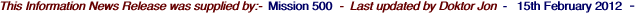 This Information News Release was supplied by:-