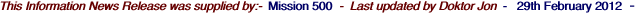 This Information News Release was supplied by:-