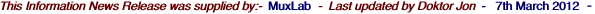 This Information News Release was supplied by:-