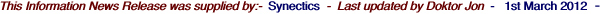 This Information News Release was supplied by:-