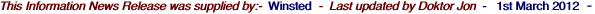 This Information News Release was supplied by:-