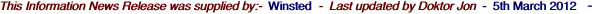 This Information News Release was supplied by:-