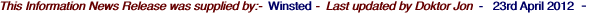 This Information News Release was supplied by:-