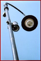 City of London street surveillance CCTV camera, equipped with PA speakers to allow City of London Police, to make verbal announcements in the event of an incident.