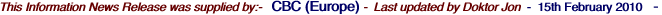 This Information News Release was supplied by:-