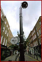 City of London street surveillance CCTV camera, equipped with PA speakers to allow City of London Police, to make verbal announcements in the event of an incident.