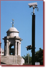 Traffic monitoring surveillance cameras located in London, UK.